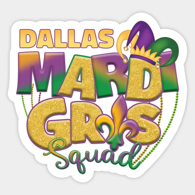 Dallas Mardi Gras Sticker by SunburstGeo